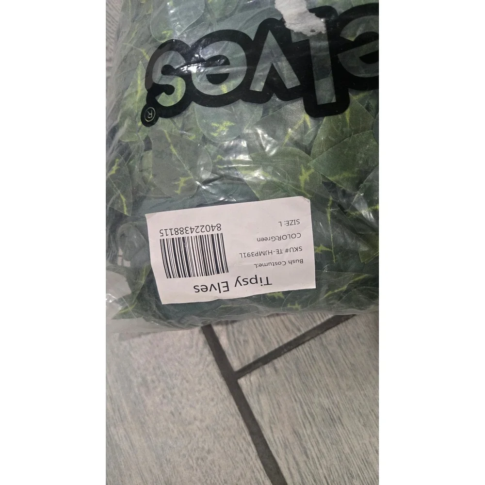 Tipsy Elves Mens Bush Costume Green Ivy Leaf Jumpsuit Halloween Large-New - Picture 7 of 7